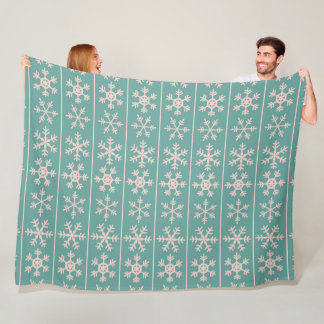 Couverture Polaire Motif Pastel Snowflake