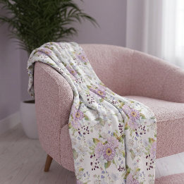 Couverture Polaire Motif personnalisé de fleurs champêtres pastel