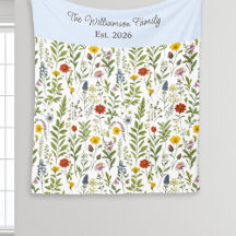 Motif personnalisé de fleurs sauvages à l'aquarell