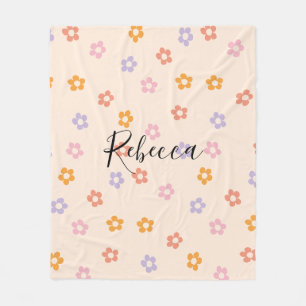 Couverture Polaire Motif personnalisé de pâquerette colorée mignonne