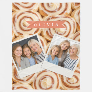Couverture Polaire Motif personnalisé de roulé à la cannelle Boulange