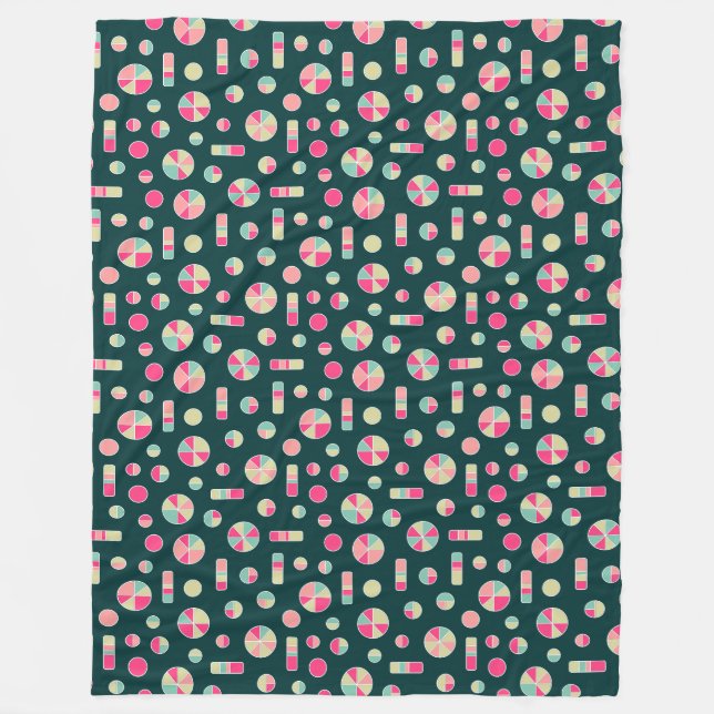 Couverture Polaire Motif Pi Circles and Bars 271019v1 - Vert foncé (Devant)