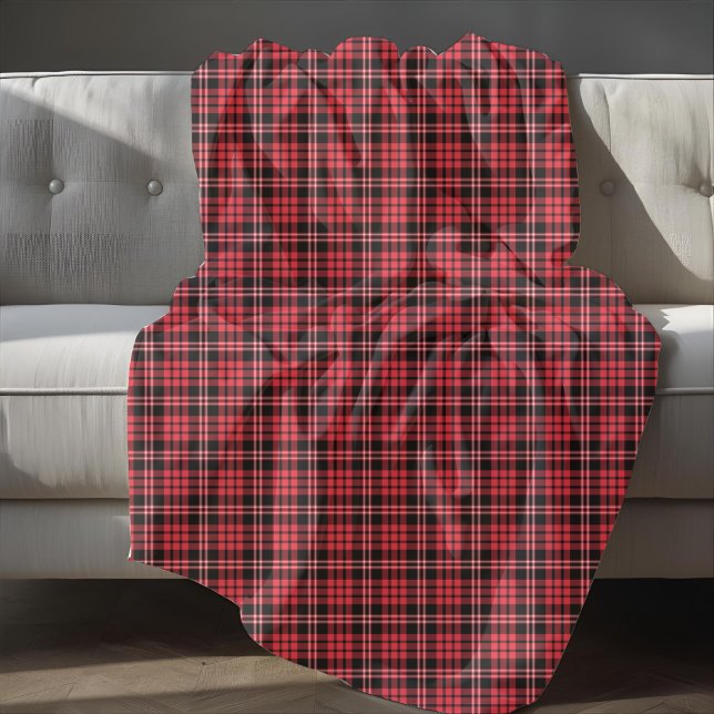 Couverture Polaire Motif Plaid Classique Rouge Et Noir (Classic Red And Black Plaid Pattern Fleece Blanket)