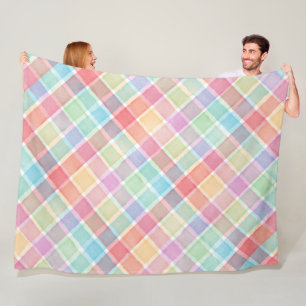 Couverture Polaire Motif plaid couleur ressort