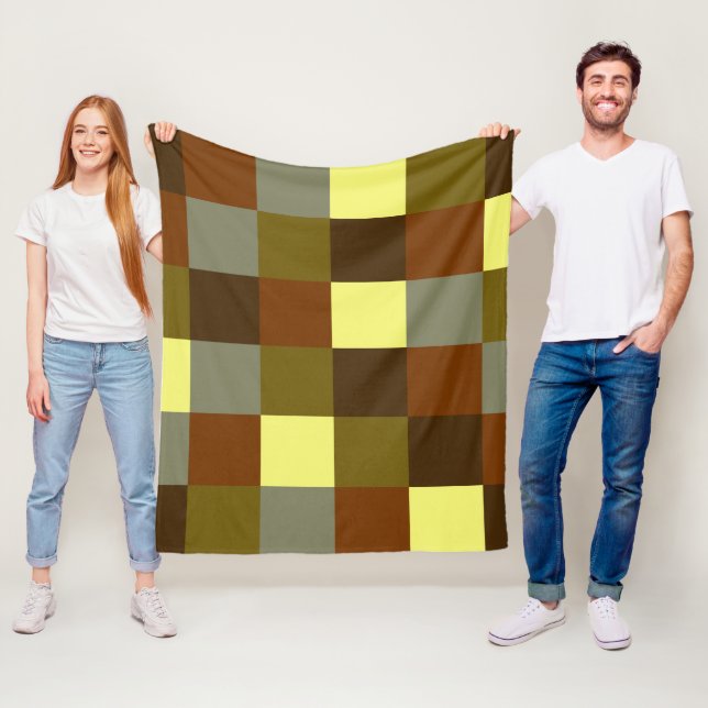 Couverture Polaire Motif Plaid de Buffalo Farmhouse Moderne (En situation)