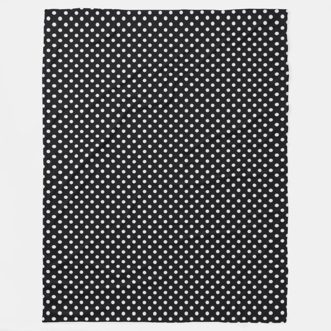 Couverture Polaire Motif Pois noir blanc (Devant)