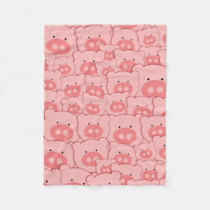 Couverture Polaire Motif porcin rose de porcs