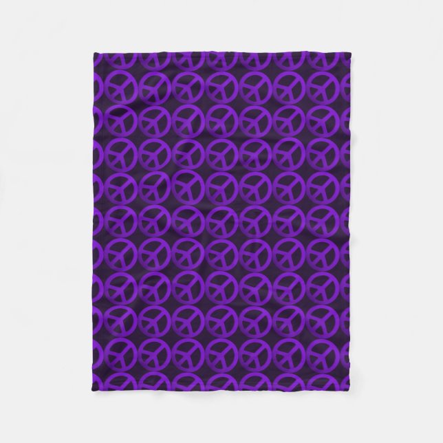 Couverture Polaire Motif pourpre de signe de paix (Devant)