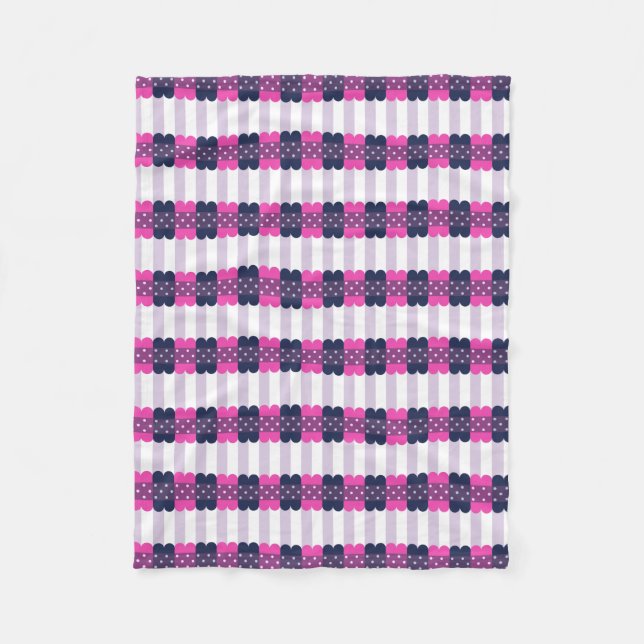 Couverture Polaire Motif pourpre et rose mignon Girly (Devant)