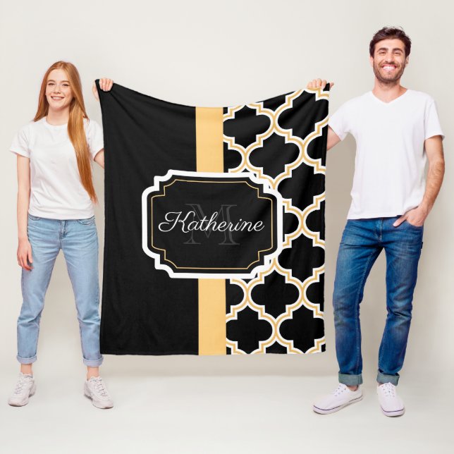 Couverture Polaire Motif Quatrefoil (En situation)