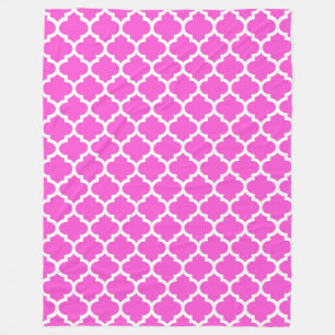 Couverture Polaire Motif Quatrefoil Marocain Rose chaud #5