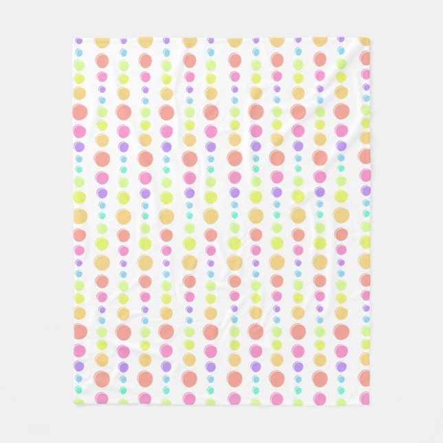 Couverture Polaire Motif Rainbow Pastel Dots (Devant)