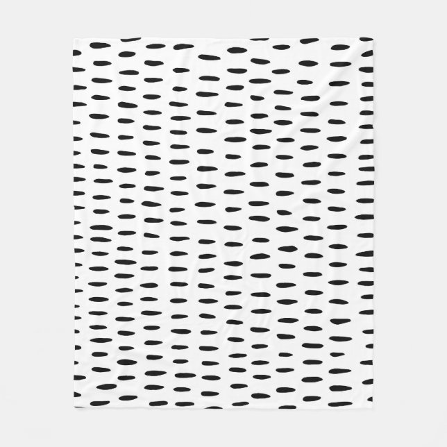 Couverture Polaire Motif rayé noir et blanc : dessiné à la main (Devant)