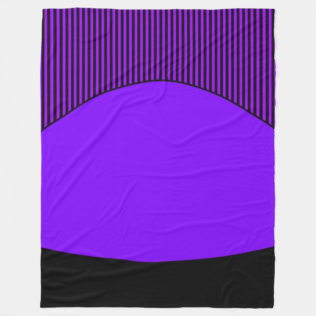 Couverture Polaire Motif rayé violet noir et violet combiné (Devant)