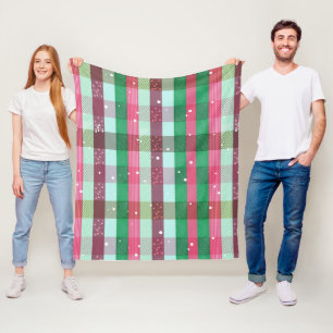 Couverture Polaire Motif rayures de Noël classique