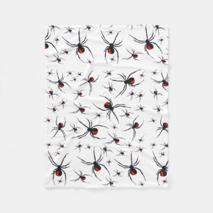 Couverture Polaire Motif Red & Black Spider