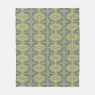 Couverture Polaire Motif Rétro Vintage Verdâtre