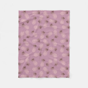 Couverture Polaire Motif rose élégant et mignon d'ananas d'or