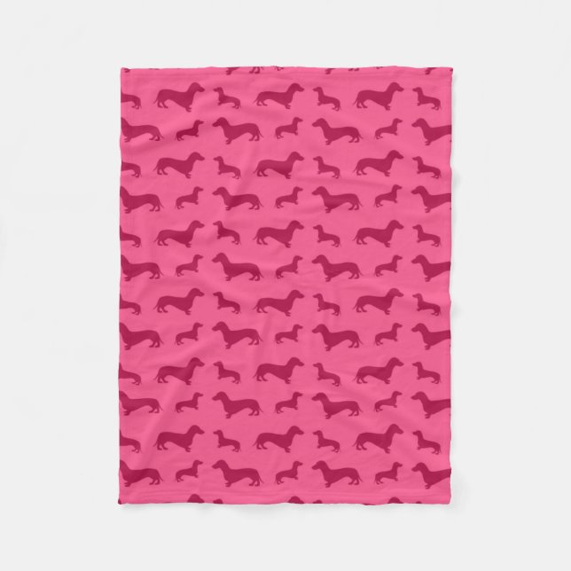 Couverture Polaire Motif rose mignon de teckel (Devant)