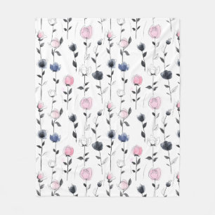 Couverture Polaire Motif rose moderne