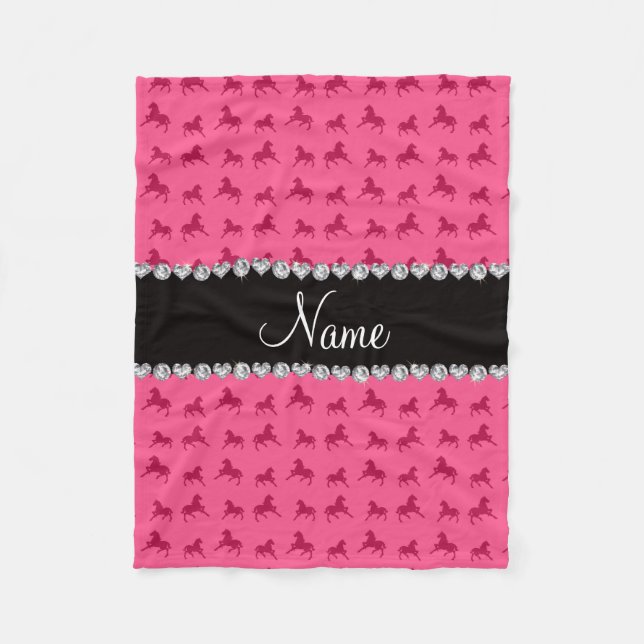 Couverture Polaire Motif rose nommé personnalisé de cheval (Devant)