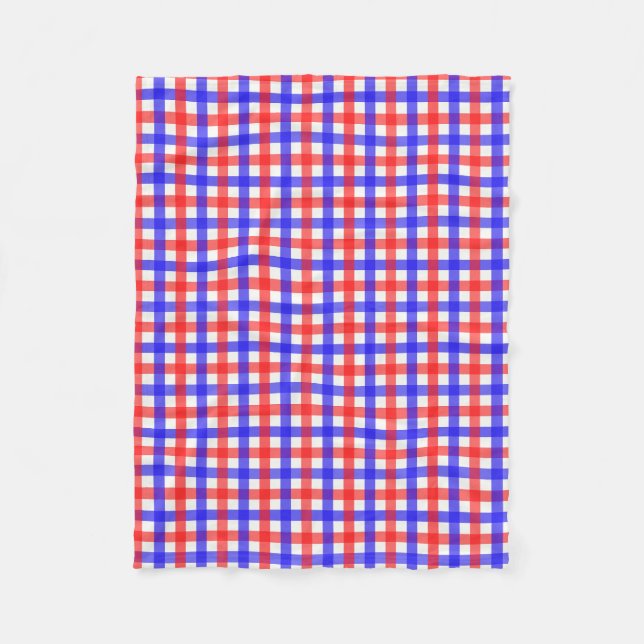Couverture Polaire Motif rouge bleu En vichy (Devant)