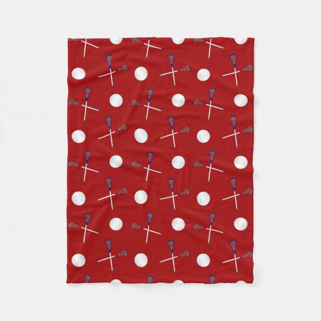 Couverture Polaire Motif rouge de lacrosse (Devant)