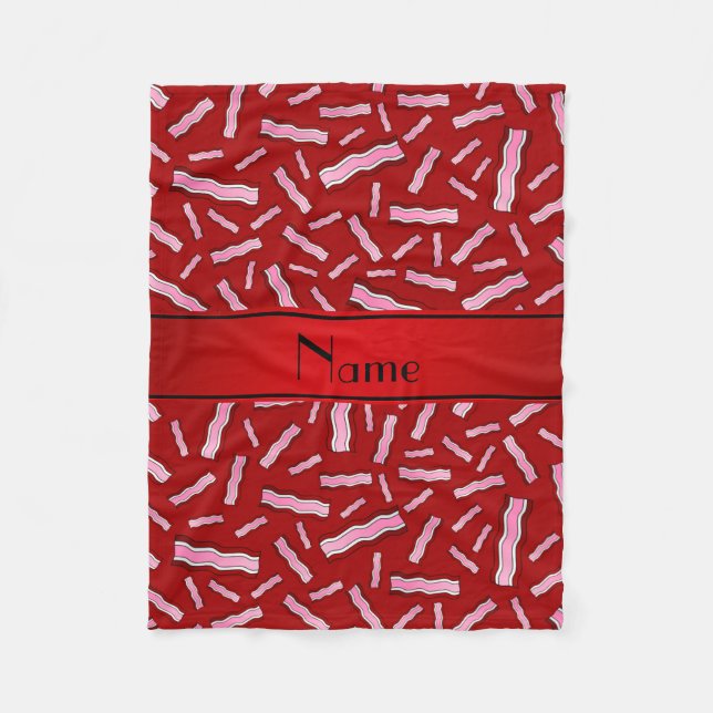 Couverture Polaire Motif rouge nommé personnalisé de lard (Devant)
