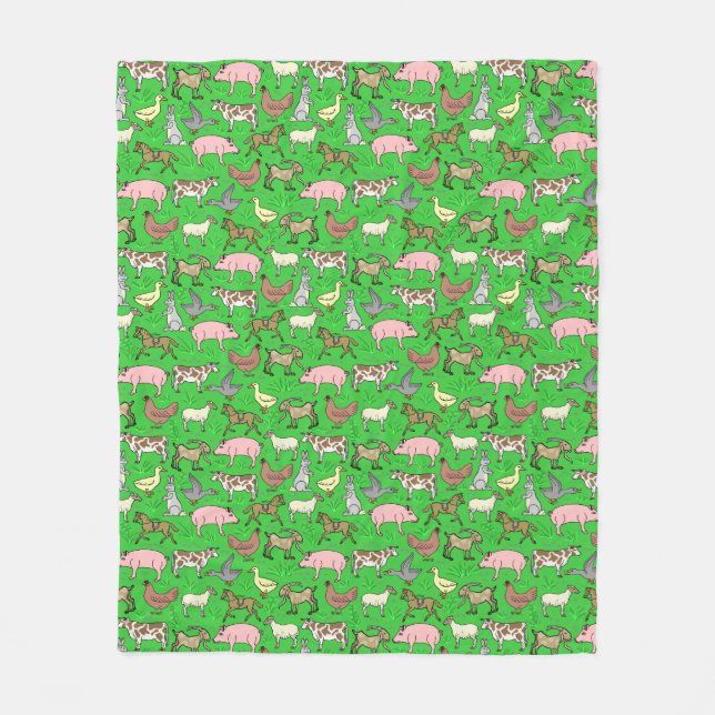 Couverture Polaire Motif rustique de ranch de pays de basse-cour (Devant)