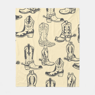 Couverture Polaire Motif sans couture avec bottes de cowboy. cowboy,