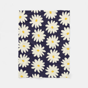 Couverture Polaire Motif sans couture avec des fleurs dessinées à la 