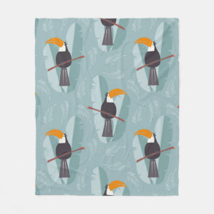 Couverture Polaire Motif sans couture avec perroquet de jungle toucan