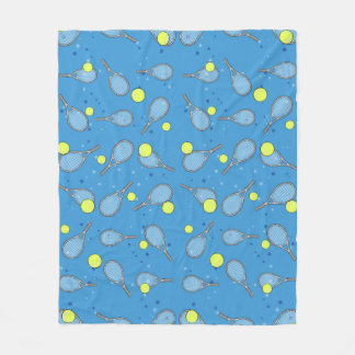 Couverture Polaire Motif sans couture de tennis - Raquette et balle  