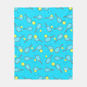 Couverture Polaire Motif sans couture de tennis - Raquette et balle s