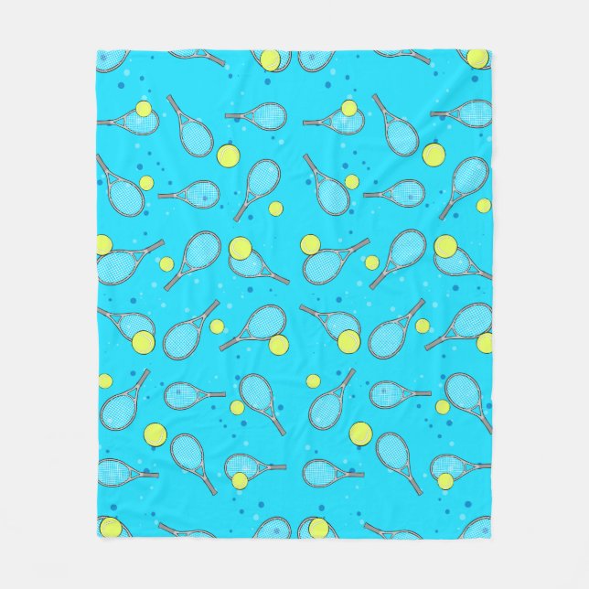Couverture Polaire Motif sans couture de tennis - Raquette et balle s (Devant)