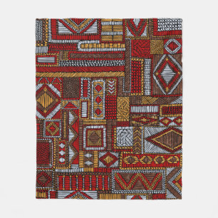 Couverture Polaire Motif sans couture en style patchwork. E brodé