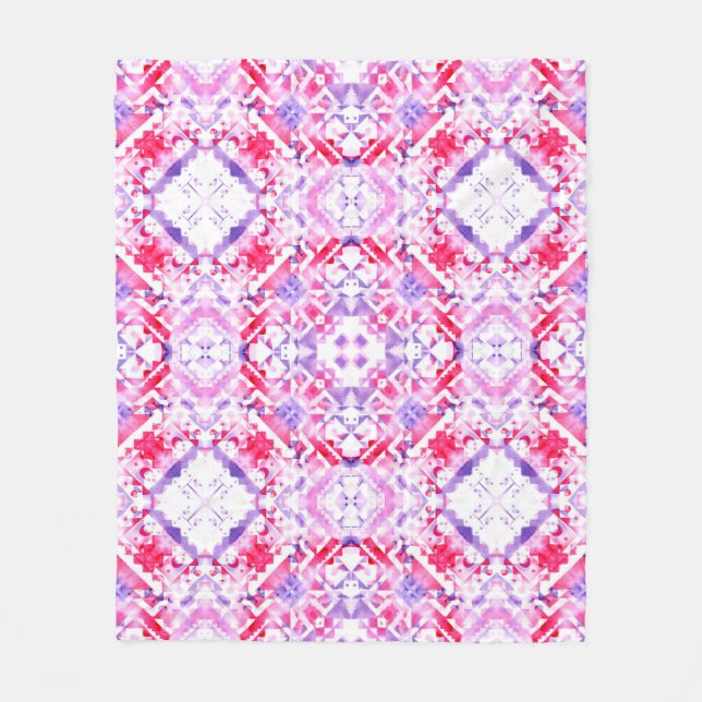 Couverture Polaire Motif sans couture tribale. Eau de grunge peinte à (Devant)