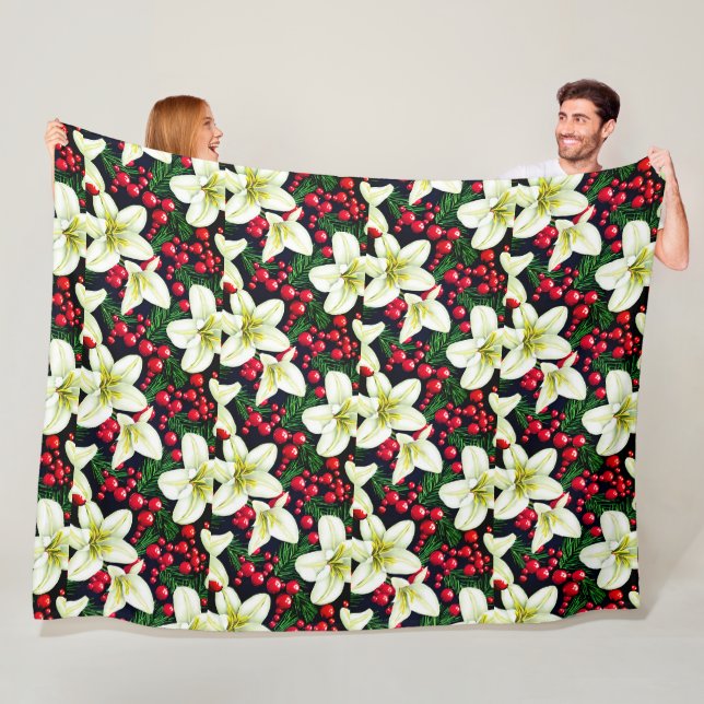 Couverture Polaire Motif sans faille avec Lillie's et Berries (En situation)