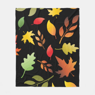Couverture Polaire Motif sans joint avec les feuilles d'automne tombé