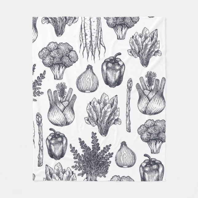 Couverture Polaire Motif sans soudure de légumes frais. Brocoli, carr (Devant)