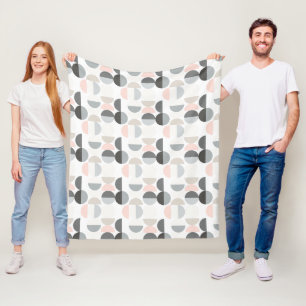 Couverture Polaire Motif scandinave de demi-cercle de style