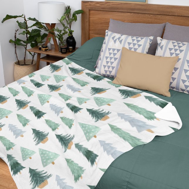 Couverture Polaire Motif scandinave de sapin de Noël (Créateur téléchargé)