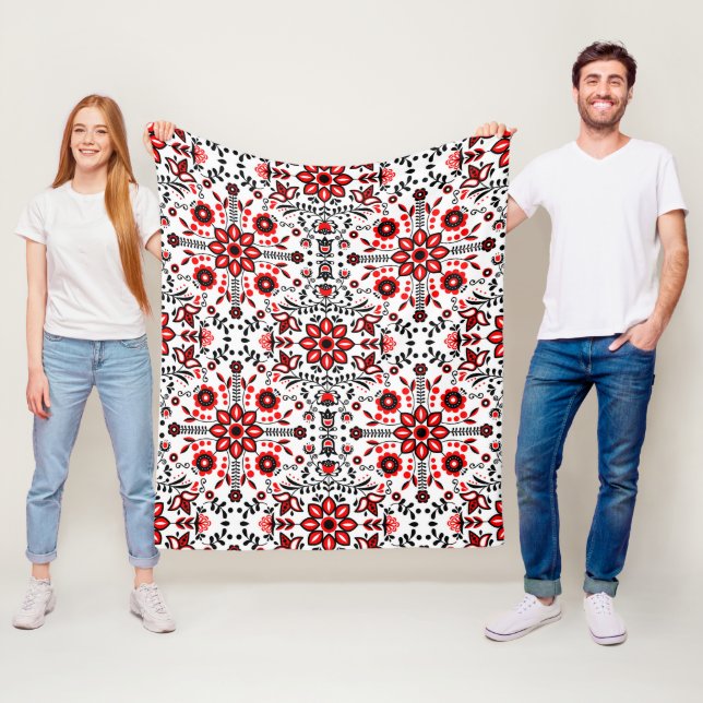 Couverture Polaire Motif scandinave d'hiver nordique (En situation)
