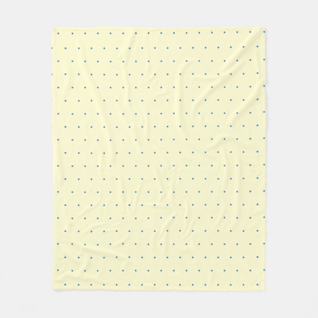 Couverture Polaire Motif simple crème et bleu clair Polka (Devant)