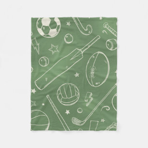 Couverture Polaire Motif sportif vert