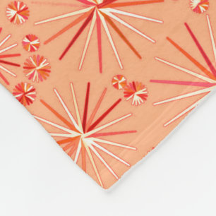 Couverture Polaire Motif Spoutnik du milieu du siècle, nuances de cor
