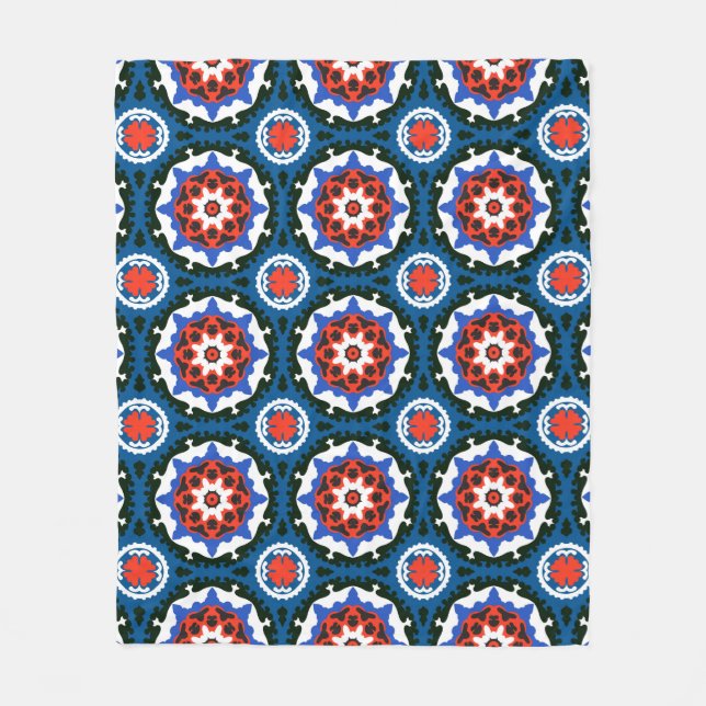 Couverture Polaire Motif Suzani aux ornements audacieux (Devant)