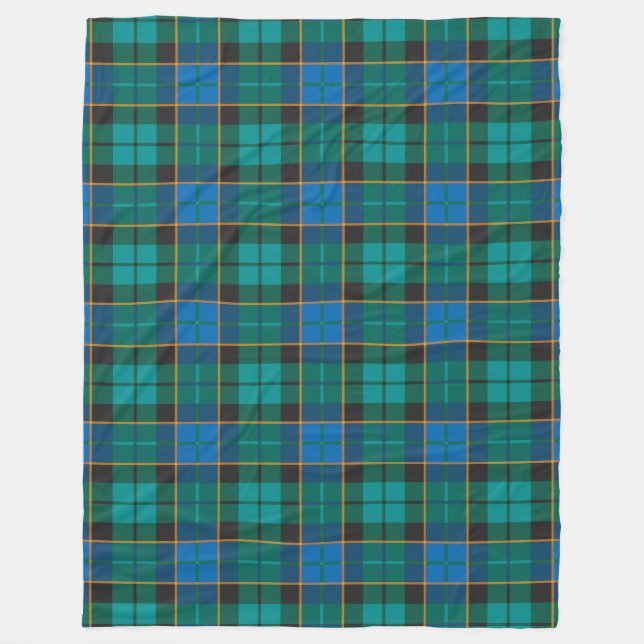 Couverture Polaire Motif Tartan plaids - bleu traditionnel vert (Devant)