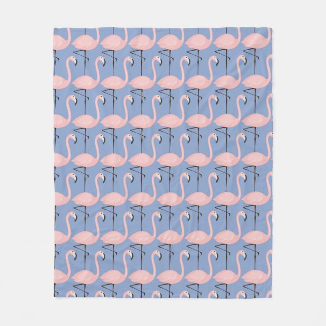 Couverture Polaire Motif tendre de Flamant rose (Devant)