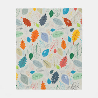 Couverture Polaire Motif transparent - Feuilles d'automne vintages Il